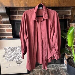 Brown Lightweight Shirt Jacket Classic Collar
